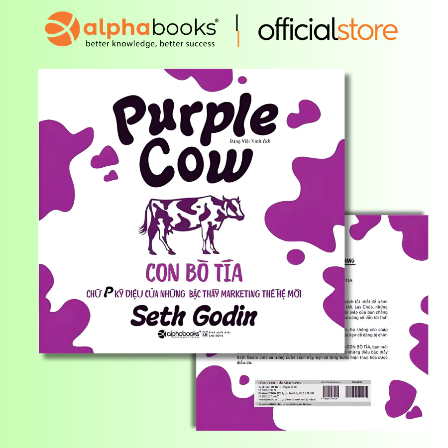 Sách > Con Bò Tía - Purple Cow - Chữ P Kỳ Diệu Của Những Bậc Thầy Marketing Thế Hệ Mới (Tái Bản Mới Nhất, Alpha Books)