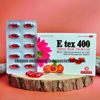 Vitamin E đỏ E TEX 400 hỗ trợ làm đẹp da, trắng sáng da, chống lão hoá - Hộp 30 viên