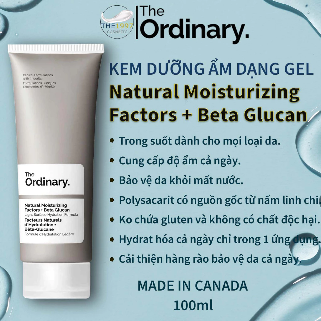 Kem dưỡng ẩm The Ordinary Natural Moisturizing Factors + Beta Glucan - 100mL