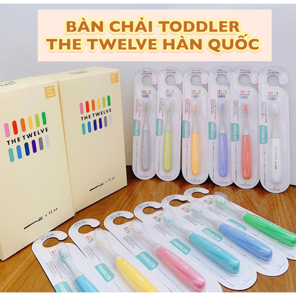 Bàn Chải Đánh Răng Siêu Mềm THE TWELVE Hàn Quốc cho bé từ 12 tháng Nội địa Hàn Quốc