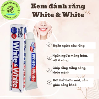 Kem đánh răng White and White Lion Nhật Bản tuýp 150g