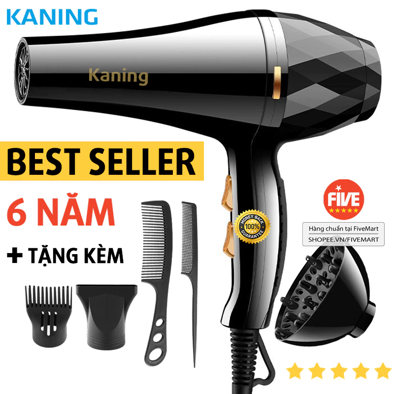 Máy sấy tóc KANING sấy 2 chiều 3 chế độ nhiệt tạo kiểu dễ dàng tặng kèm bộ 1 - 3 hoặc 5 phụ kiện tùy phân loại máy sấy