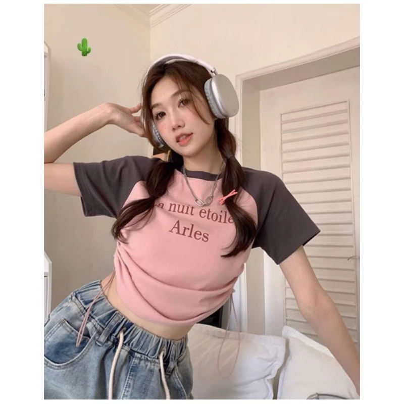 Áo thun croptop nữ raplang phong cách ulzzang 1991x shop