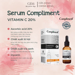 Serum Compliment Vitamin C 20% dưỡng trắng da 27ml