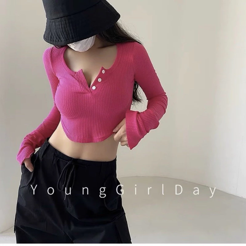 ÁO VẠT BẦU TAY LOE DÁNG CROPTOP TÔN DÁNG CỰC XINH