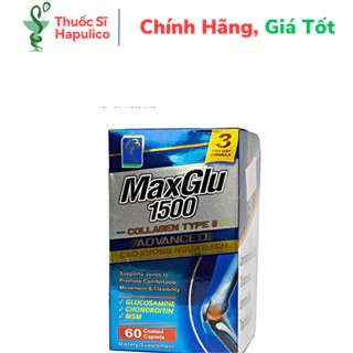 Viên uống MAXGLU 1500 thoái hoá xương khớp, đau lưng, mỏi gối - Hộp 60 Viên