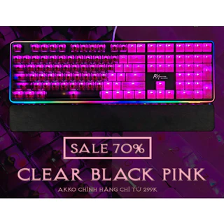 KEYCAPS AKKO CLEAR CHÍNH HÃNG BLACK - PINK - BLUE ASA 155 NÚT FULL BOX