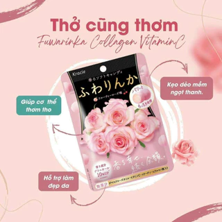 Kẹo Hàm Hương Thơm Cơ Thể Kracie Collagen Hoa Hồng Nhật Bản