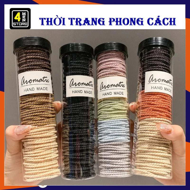 Set 100 Dây Buộc Tóc Kèm Hộp Nhựa - Hộp 100 Dây Thun Cột Tóc Cao Su Co Giãn Thời Trang Hàn Quốc Siêu Xinh ,Chun Buộc Tóc