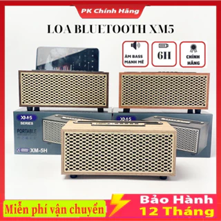 Loa bluetooth mini XM5 vỏ gỗ kèm giá đỡ điện thoại tiện lợi không dây pin trâu âm thanh lớn bass chuẩn có BH