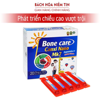 Siro tăng chiều cao Bone Care Canxi Nano Mk7 - bổ sung canxi từ tảo biển, kẽm, vitamin giúp tăng chiều cao cho bé