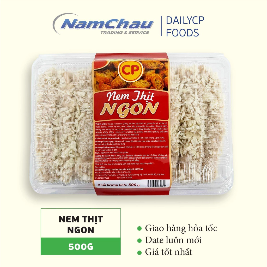 Nem thịt CP hộp 500g, chuẩn vị nem chua rán Hà Nội -Giàu dinh dưỡng, thơm ngon tiện lợi [giao hàng hỏa tốc HN