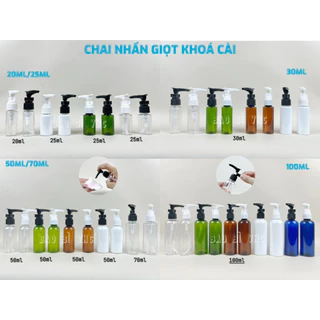 Chai Nhựa Vòi Nhấn Khóa Cài 20ml/25ml/30ml/50ml/70ml/100ml Chai Đựng Sữa Tắm/ Dầu Gội Mini, Lọ Chiết Mỹ Phẩm Du Lịch