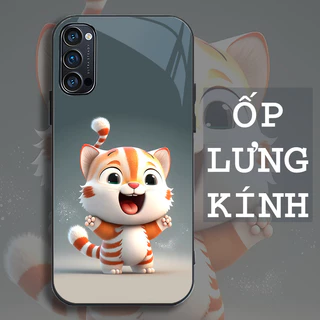 Ốp Lưng OPPO RENO 4,RENO 4 PRO, RENO 5 Mặt kính cường lực, cao cấp Họa tiết 12 CON GIÁP NGỘ NGHĨNH