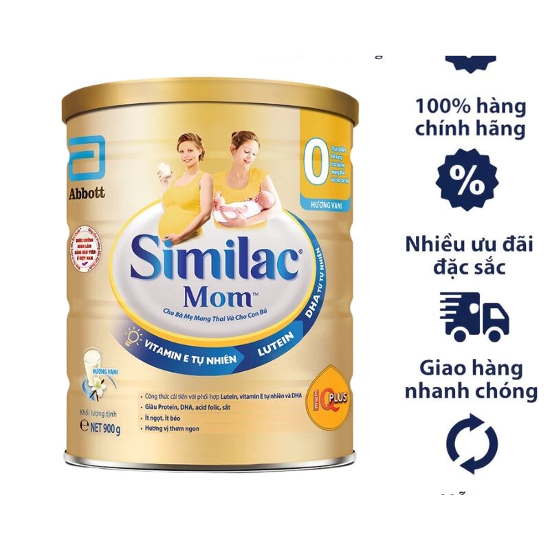 Sữa bột Abbott Similac Mom IQ Hương Vani/Hương Dâu Lon 400g_900g