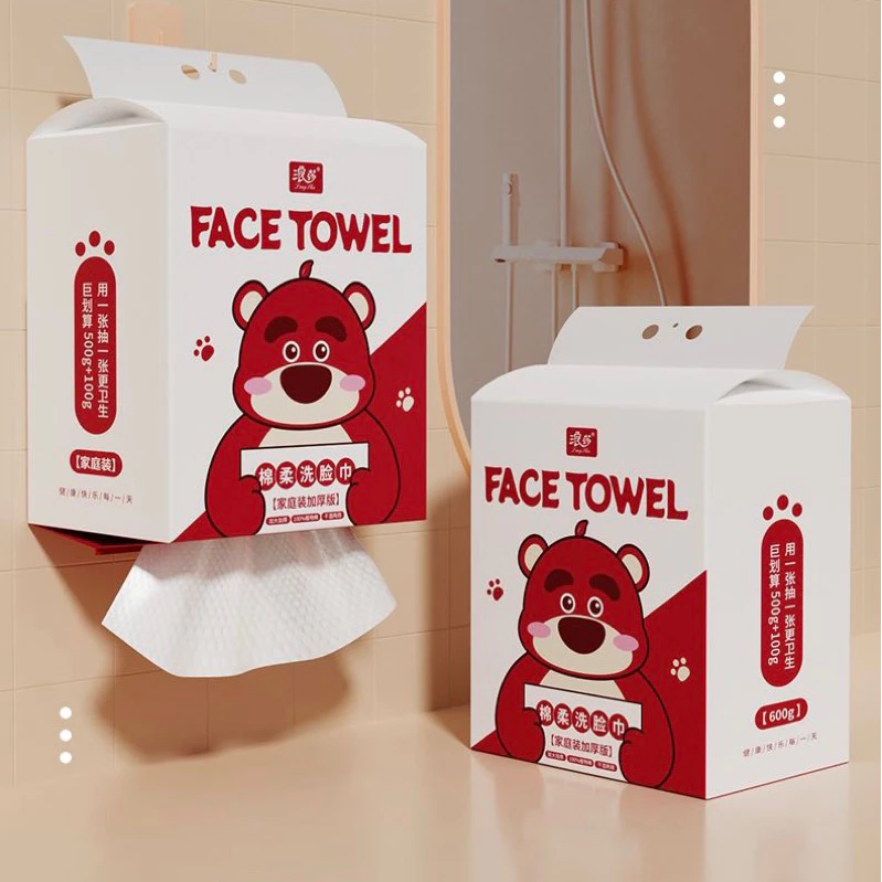 Khăn Lau Mặt Cotton Gấu Dâu Mềm Thân Thiện Với Làn Da 600g