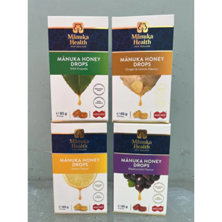 [Bill Úc] Kẹo Ngậm Mật Ong Manuka Honey Drops Lemon Flavour Vị Chanh, Vị Nho MGO 400+ -65g-15 Viên