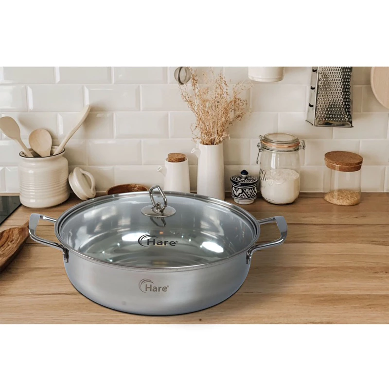 Nồi Lẩu inox Đáy Từ Hare-HP2801 Size 28cm Dùng Cho Mọi Loại Bếp