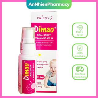 (Chính Hãng) Dimao Oral Spray - Vitamin D3 Dạng Xịt 400IU Hương Dâu, Hỗ trợ hấp thu Canxi, Chắc khỏe xương - răng