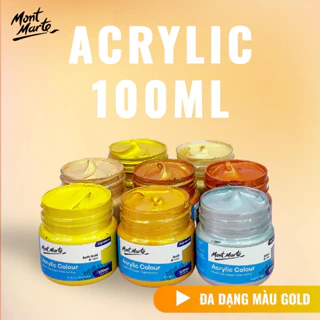 Màu Acrylic Nhũ, Màu Nhũ Ánh Kim Nhũ Kim Tuyến Mont Marte Hũ 100ml