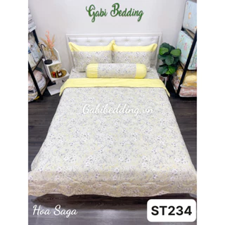 Cotton Lụa Satin Hàn Quốc - Hoa Saga- Kháng Khuẩn - Không xù lông - mềm mịn mát