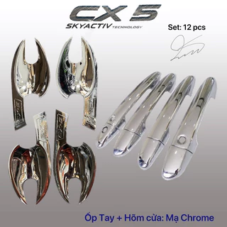 Ốp Tay Hõm cửa nắp bình xăng mazda CX5 2016 - 2024 mạ chrome phụ kiện trang trí xe 2017 2018 2019 2020 2021 2022 2023