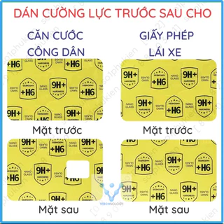 Miếng dán cường lực bảo vệ căn cước công dân gắn chíp và giấy phép lái xe, CCCD gắn chíp, Tấm dán Cường lực nano dẻo 9h+