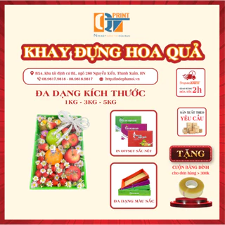 Khay Giấy Đựng Hoa Quả, Trái Cây Nhập Khẩu Đủ Size 1kg, 3kg & 5kg, Hộp Đựng Trái Cây Cứng Cáp, Sang Trọng - BAO BÌ QT.