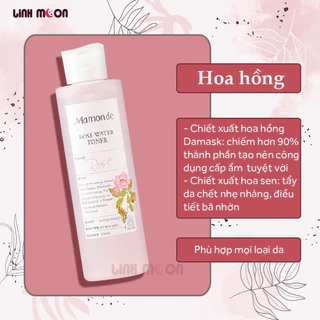 Toner Mamonde Hoa Hồng 250ML - Nước hoa hồng mamonde ung cấp độ ẩm se khít lỗ chân lông,sạch dầu, ngừa mụn (dmp)