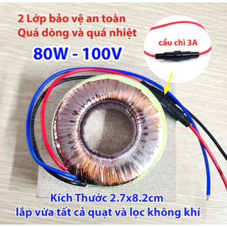 BỘ ĐỔI NGUỒN 220v SANG 100V, 110V XUYẾN GẮN TRONG 80W(105VA) DÂY ĐỒNG DÙNG CHO QUAT NỘI ĐỊA NHẬT - HỢP