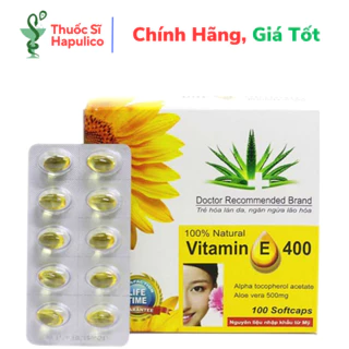 Viên uống Vitamin E 400 Giúp làm đẹp da - Hộp 100 viên Chính hãng