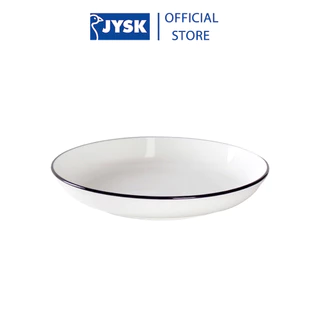 Đĩa súp | JYSK nID | sứ trắng bóng viền đen | DK23xC3.8cm