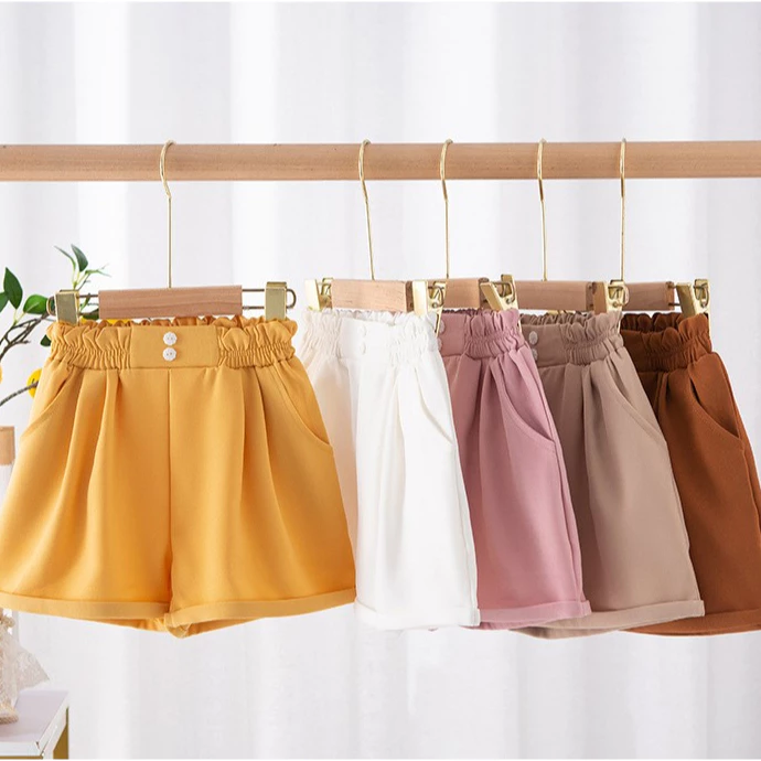 Quần đùi kaki cho bé gái phong cách Hàn Quốc, nhiều màu sắc, size từ 2 đến 8 tuổi