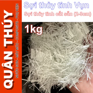 Sợi thủy tinh Vụn sợi thủy tinh căn nhỏ ( 3-5cm), Làm phào chỉ bê tông,thạch cao, hoa văn trang trí đúc composite - 1Kg