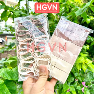 Kẹp Tóc Càng Cua 3 Răng, 5 Răng HGVN Màu Nâu Trà Sữa Pastel Thanh Lịch Cho Nữ Phong Cách Hàn Quốc