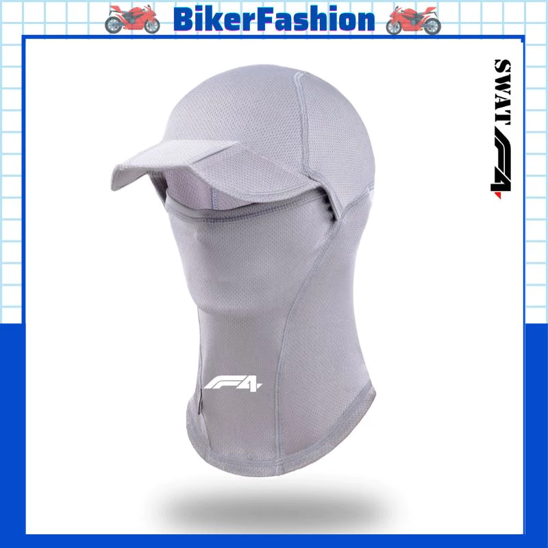 Khăn trùm đầu ninja chống nắng dài phủ kín cổ SWAT F4, có vành gập gọn, vải mịn mát, logo phản quang, phiên bản cao cấp