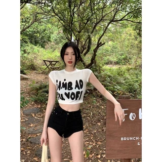 Áo croptop hot trend in chữ I AM BAD. Phong cách cá tính, sexy, style Hàn Quốc.
