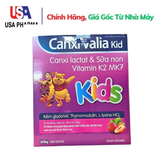 CANXI VALIA KID bổ xung canxi,giúp phát triển chiều cao, giúp bé phát triển xương và răng - Hộp 20 ống