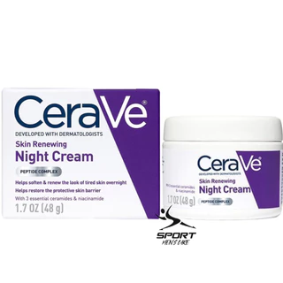 Chăm sóc da ban đêm với kem tẩy tế bào chết, tái tạo, và dưỡng ẩm CeraVe Skin Renewing Night Cream - Hàng Mỹ