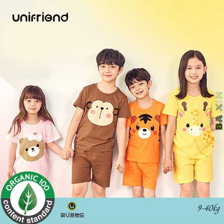 (9-40kg)ĐỒ BỘ QUẦN ÁO COTTON CỘC TAY UNIFRIEND_KOREA CHO BÉ TRAI BÉ GÁI MẶC NHÀ SIZE ĐẠI TRẺ EM 3 4 5 6 7 8 9 10 TUỔI 02