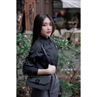 EUMSO - Áo sơ mi đen TINA BLACK SHIRT