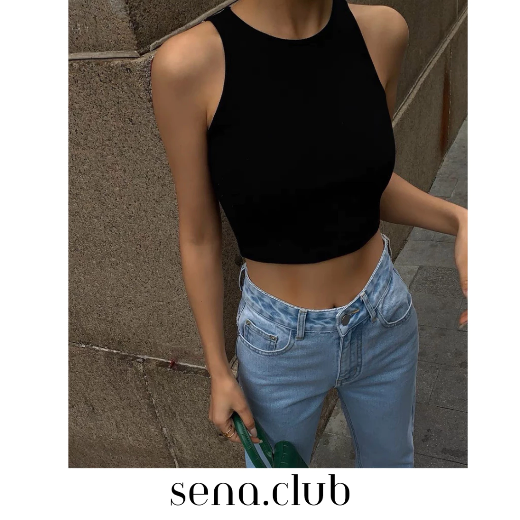 sena.club- Áo ba lỗ nữ croptop ôm chất thun gân mùa hè , áo croptop 3 lỗ ôm body