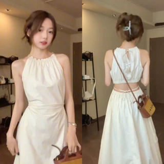 Váy khoét lưng Mina dress dáng dài tiểu thư xixeoshop - V69