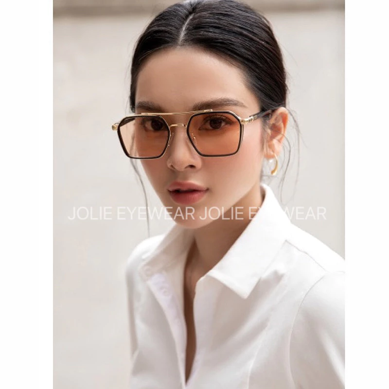 Kính mát nam nữ, Gọng kính râm 2 viền kim loại unisex C75 Jolie eyewear