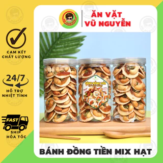 Bánh Đồng Tiền Mix Hạt Dinh Dưỡng 350g - Ăn Vặt Vũ Nguyễn Vừa Ngon Vừa Rẻ - Ship Hỏa Tốc