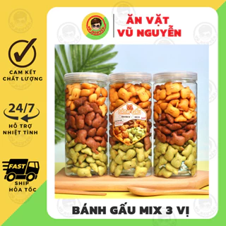 Bánh Gấu Nhân Kem Mix 3 Vị 450g - Ăn Vặt Vũ Nguyễn Vừa Ngon Vừa Rẻ - Ship Hỏa Tốc