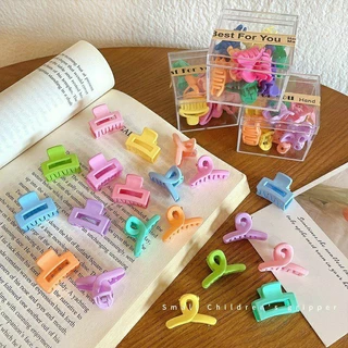 Hộp 10 kẹp tóc càng cua mini màu pastel Hàn Quốc