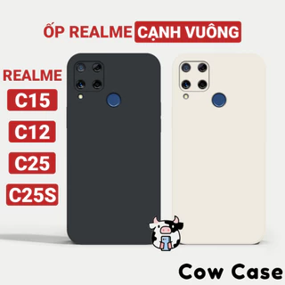 Ốp lưng Realme C15, C12, C25, C25S cạnh vuông Cowcase | Vỏ điện thoại Realme bảo vệ camera toàn diện TRON