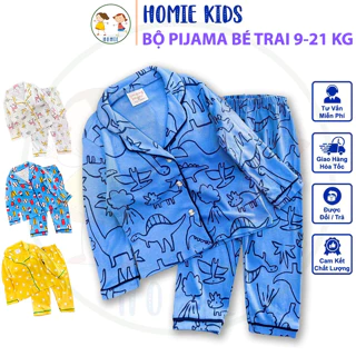 Bộ quần áo bé trai 9-21 kg set đồ bộ pijama cho bé trai thun cotton in game khủng long động vật Homie Kids