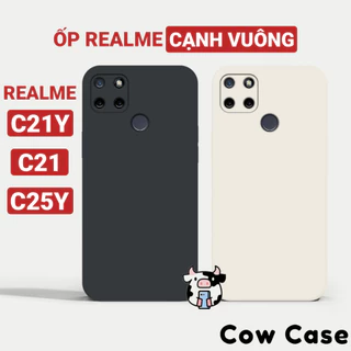 Ốp lưng Realme C21Y, C25Y, C21 cạnh vuông Cowcase | Vỏ điện thoại Realme bảo vệ camera toàn diện TRON